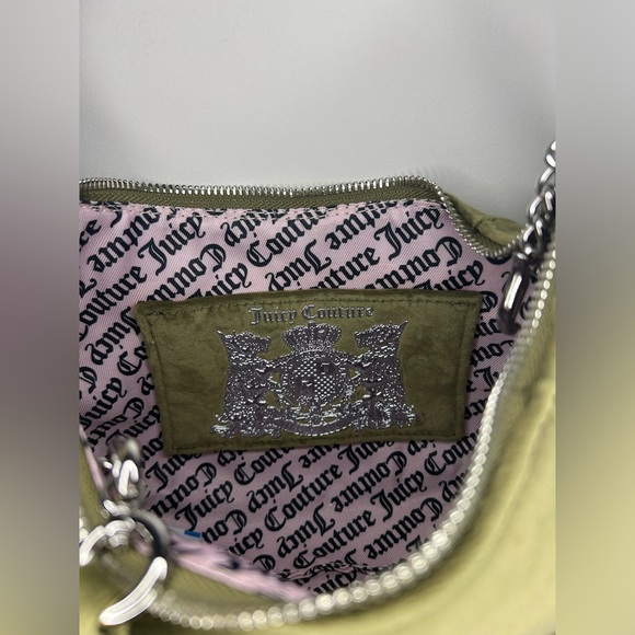 🇬🇧 UK Juicy Couture Moss Green Velour Hobo Bag - Picture 5 of 11